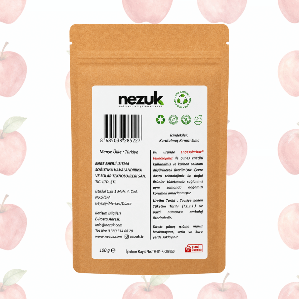 Nezuk Kurutulmuş Doğal Kırmızı Elma