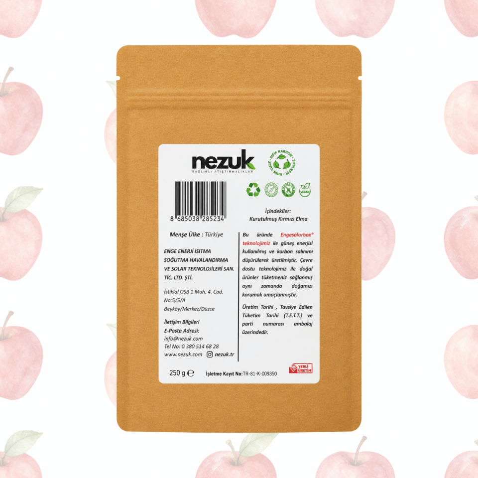 Nezuk Kurutulmuş Doğal Kırmızı Elma 250g