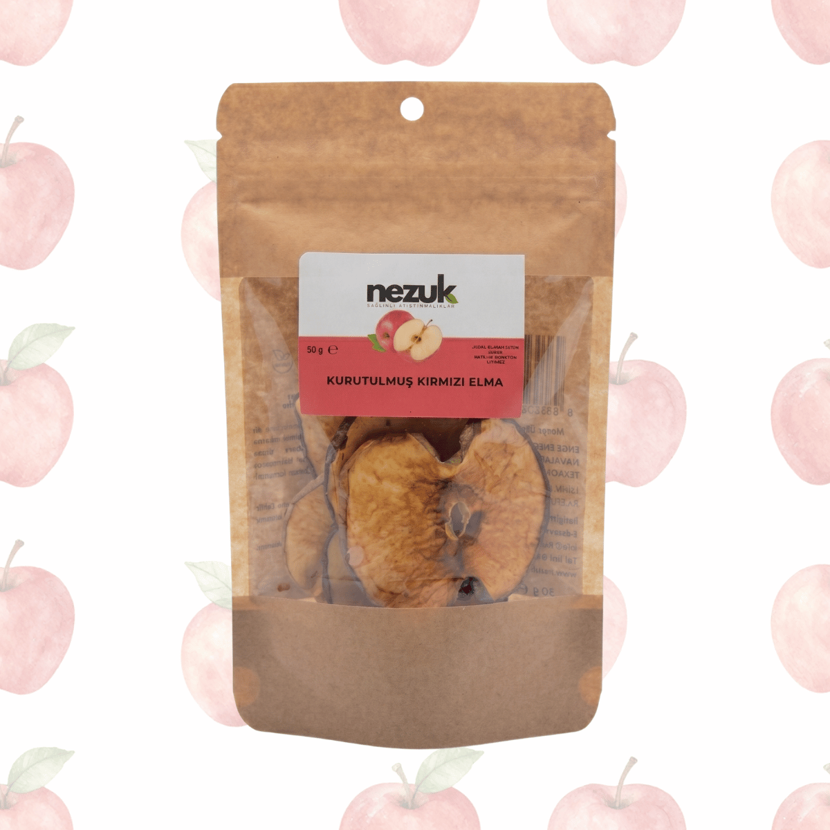 Nezuk Kurutulmuş Doğal Kırmızı Elma 50g