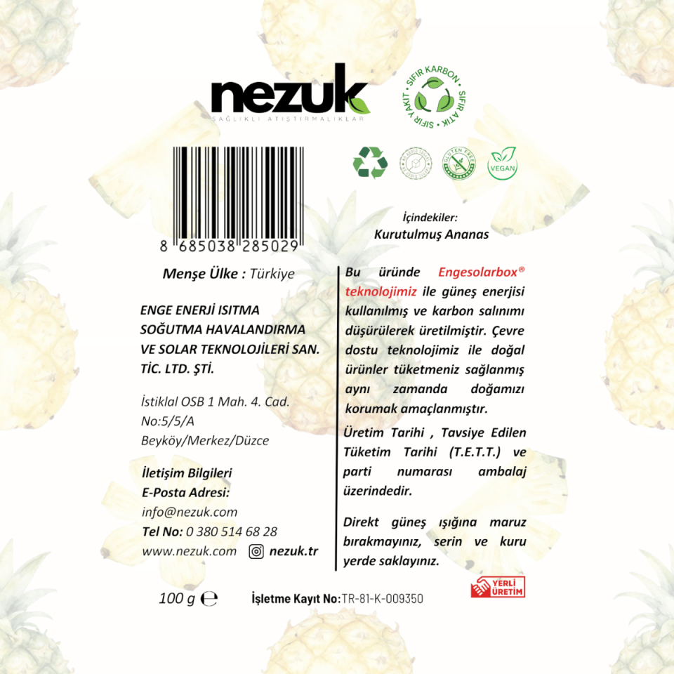 Nezuk Kurutulmuş Doğal Ananas Kabuğu (Çaylık)