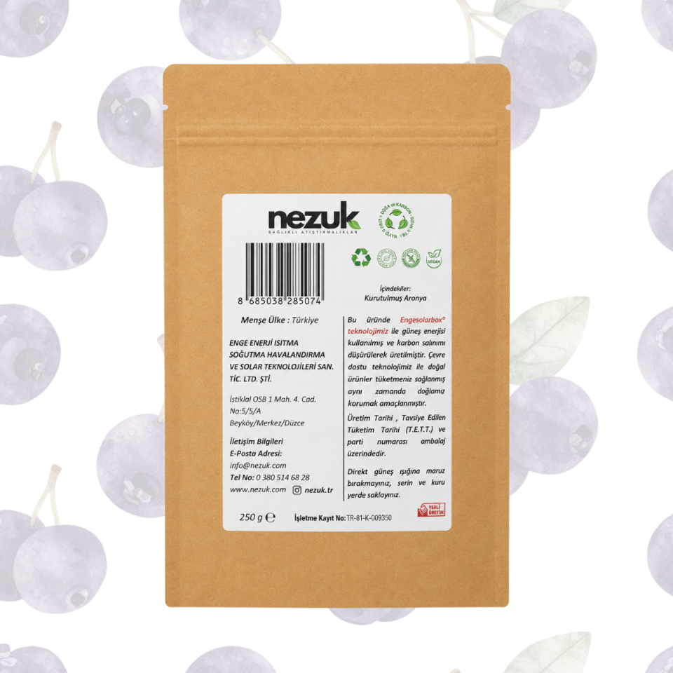 Nezuk Kurutulmuş Doğal Aronya 250g