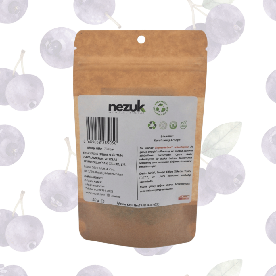 Nezuk Kurutulmuş Doğal Aronya 50g