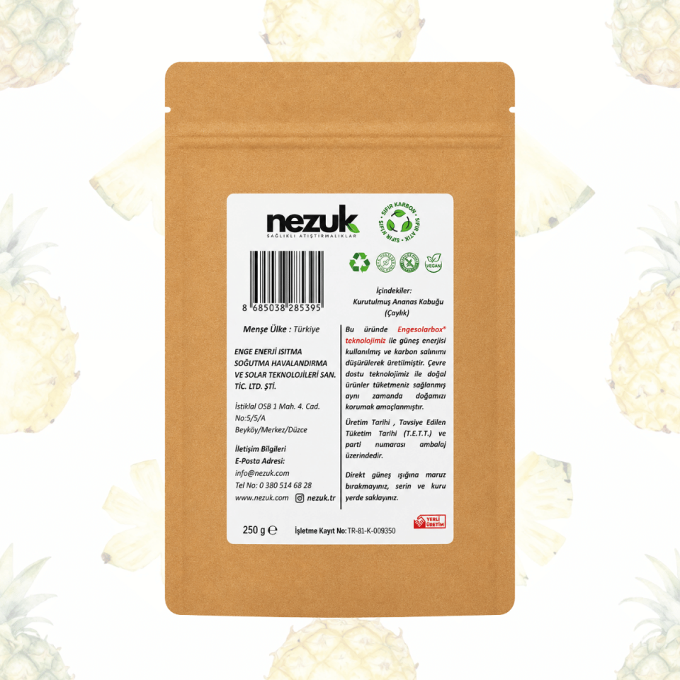 Nezuk Kurutulmuş Doğal Ananas Kabuğu (Çaylık) 250g
