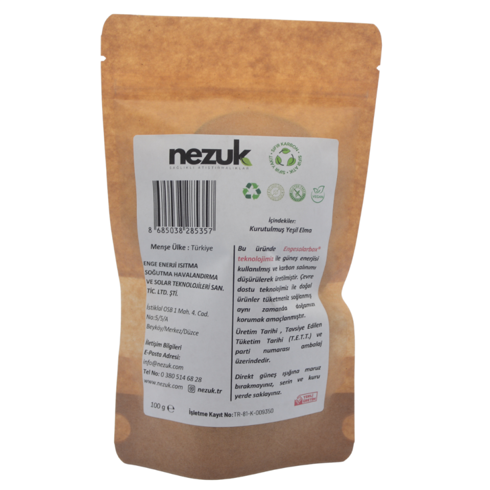 Nezuk Kurutulmuş Doğal Yeşil Elma 50g