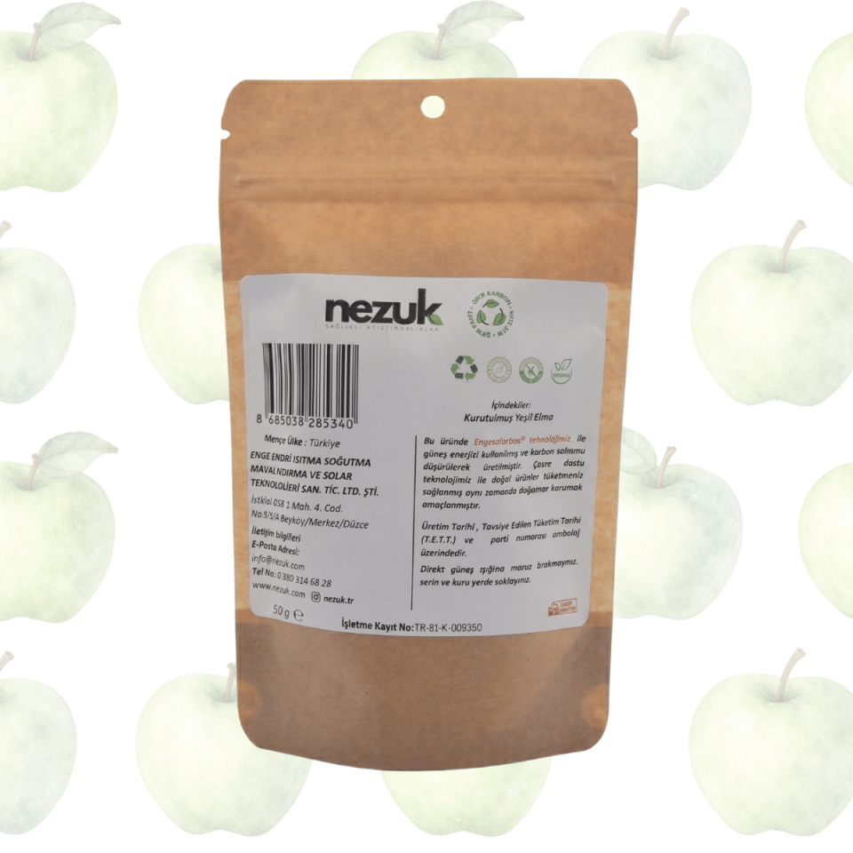 Nezuk Kurutulmuş Doğal Yeşil Elma 50g
