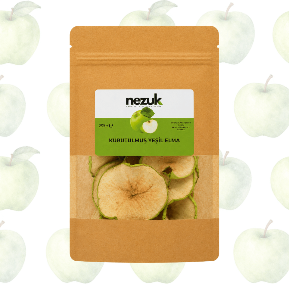 Nezuk Kurutulmuş Doğal Yeşil Elma 250g