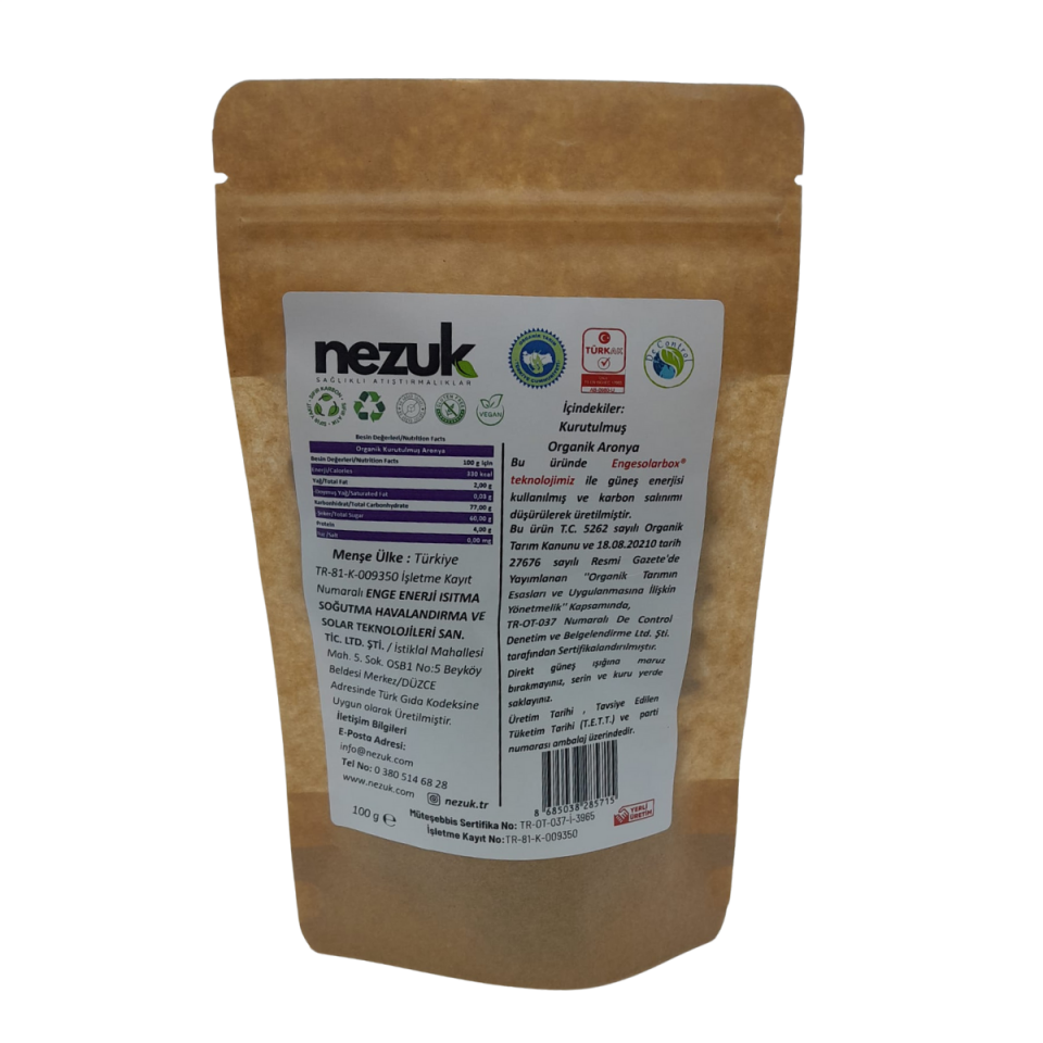 Nezuk Kurutulmuş Organik Aronya