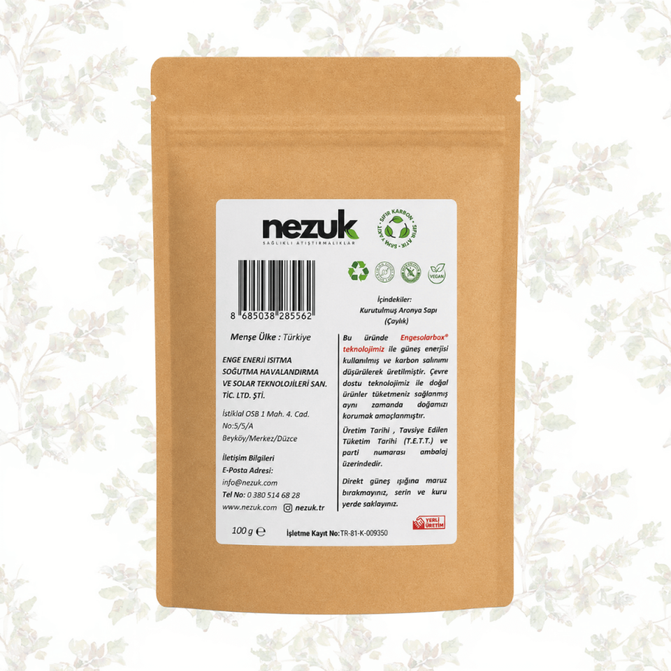 Nezuk Kurutulmuş Doğal Aronya Sapı (Çaylık)