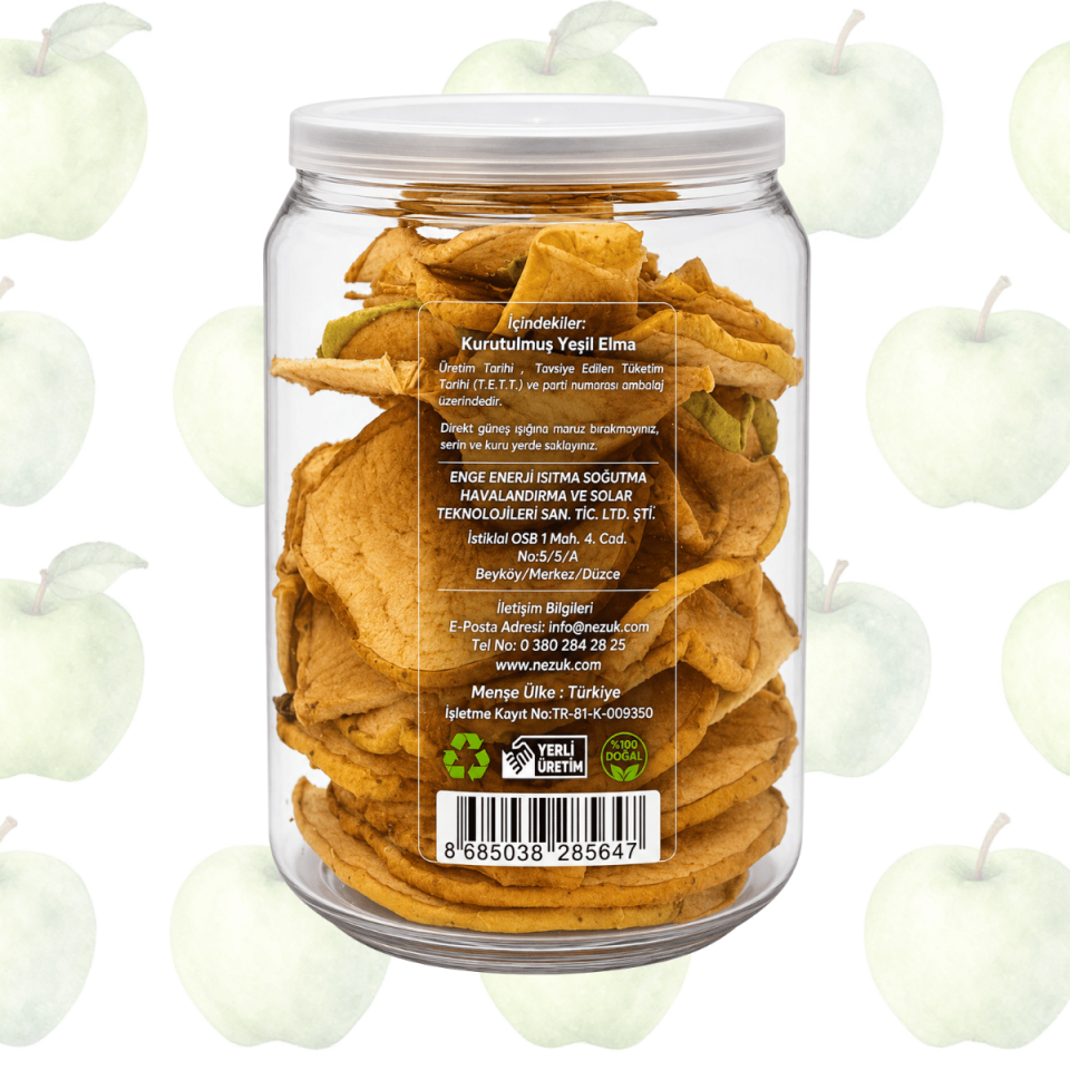 Nezuk Kurutulmuş Doğal Yeşil Elma-PET 30g