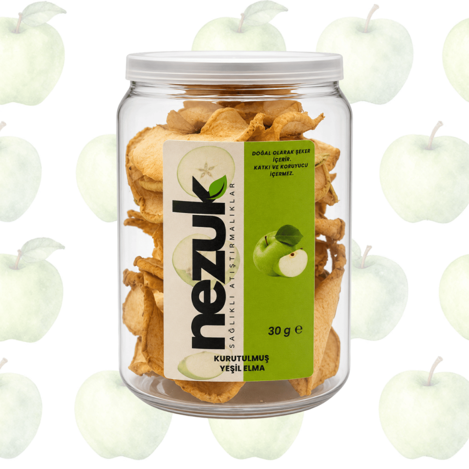 Nezuk Kurutulmuş Doğal Yeşil Elma-PET 30g