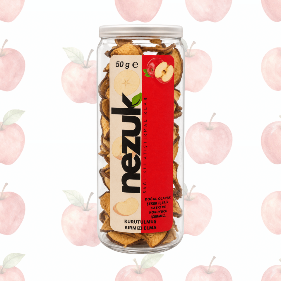 Nezuk Kurutulmuş Doğal Kırmızı Elma-PET