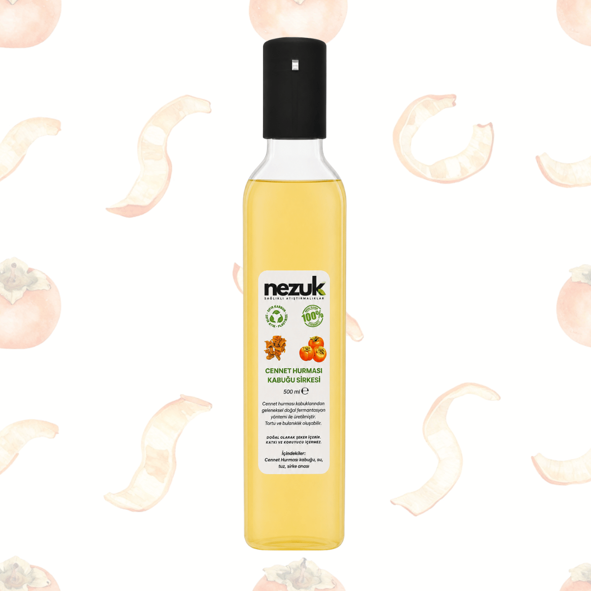Nezuk Doğal Cennet Hurması Kabuğu Sirkesi-500 ml